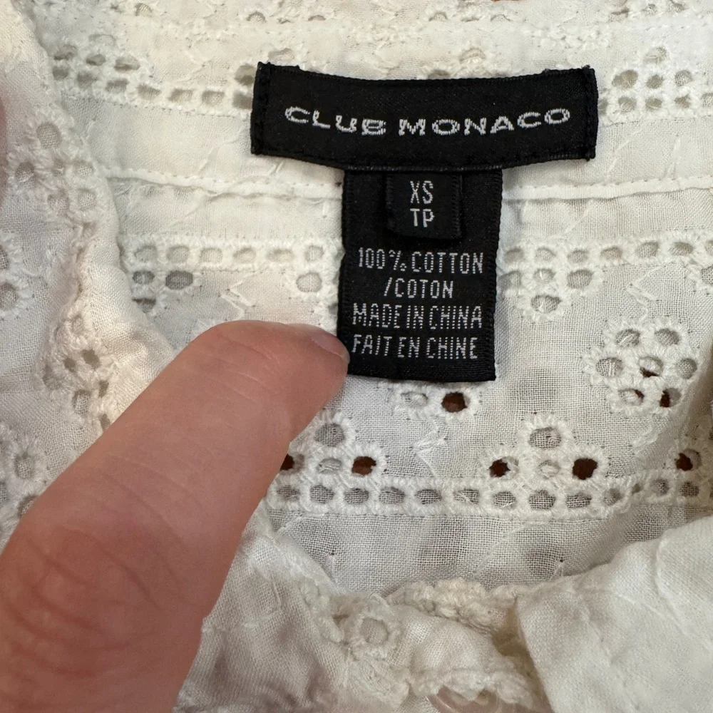 Club Monaco eyelet button up shirt - Picture 4 of 5